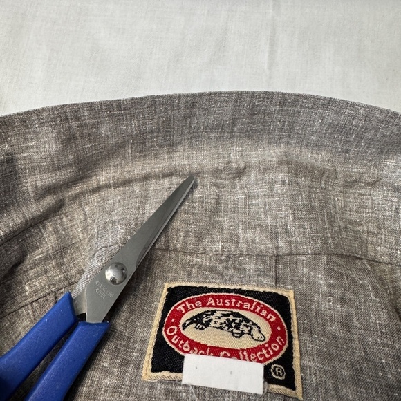 The Australian Outback Collection Men's Short Sleeve HEMP Button Up Shirt Gray M - Picture 9 of 13